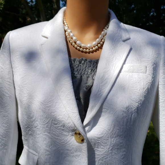 NWOT J. Crew 10P White Tapestry Schoolboy Jacket! - Picture 3 of 8